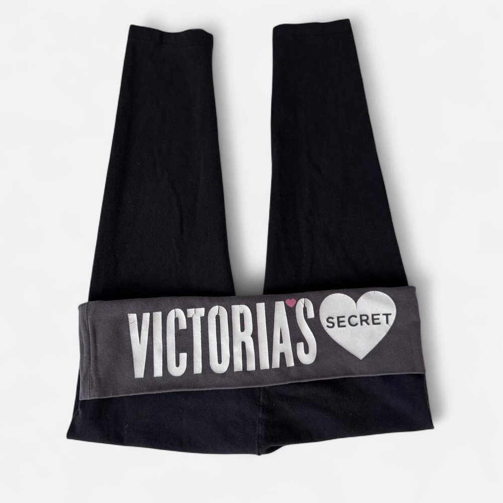 Victoria's Secret black Foldover capri leggings